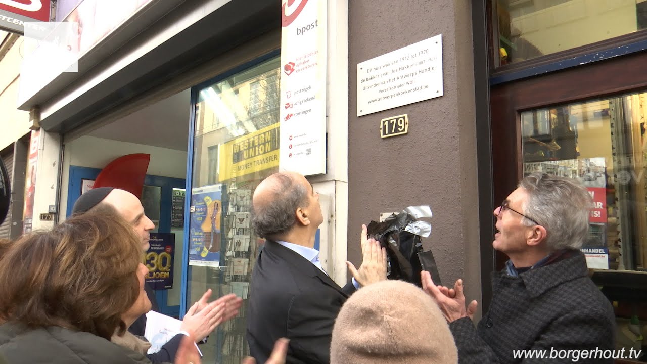 Gedenkplaat voor Joodse bakker die Antwerps Handje uitvond