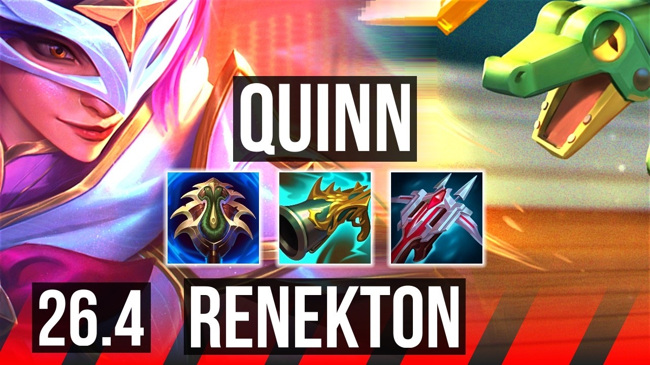 QUINN vs RENEKTON (TOP) | Good KDA: 25/2/8, 55K damage | NA Master | 26.4