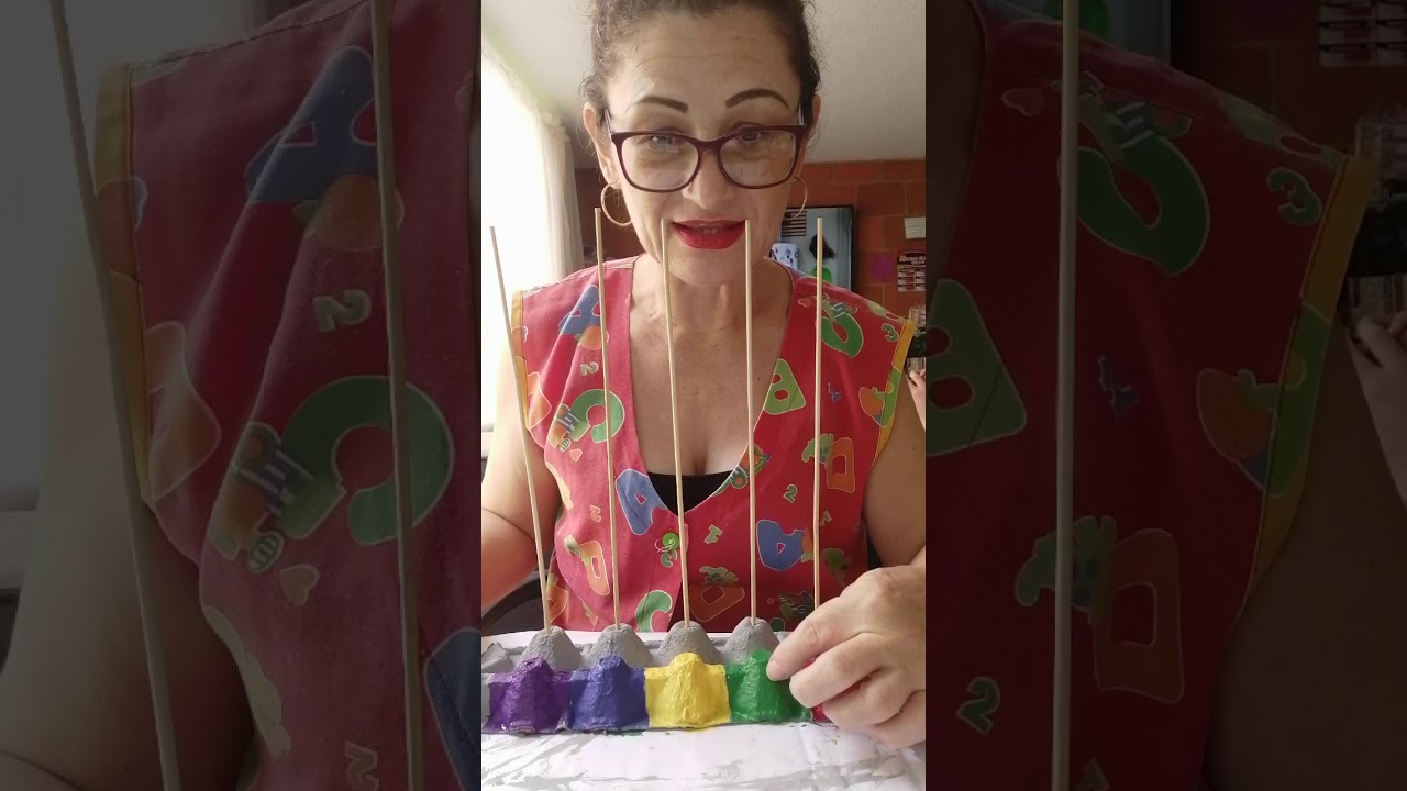 Arte  Ábaco con material reciclado