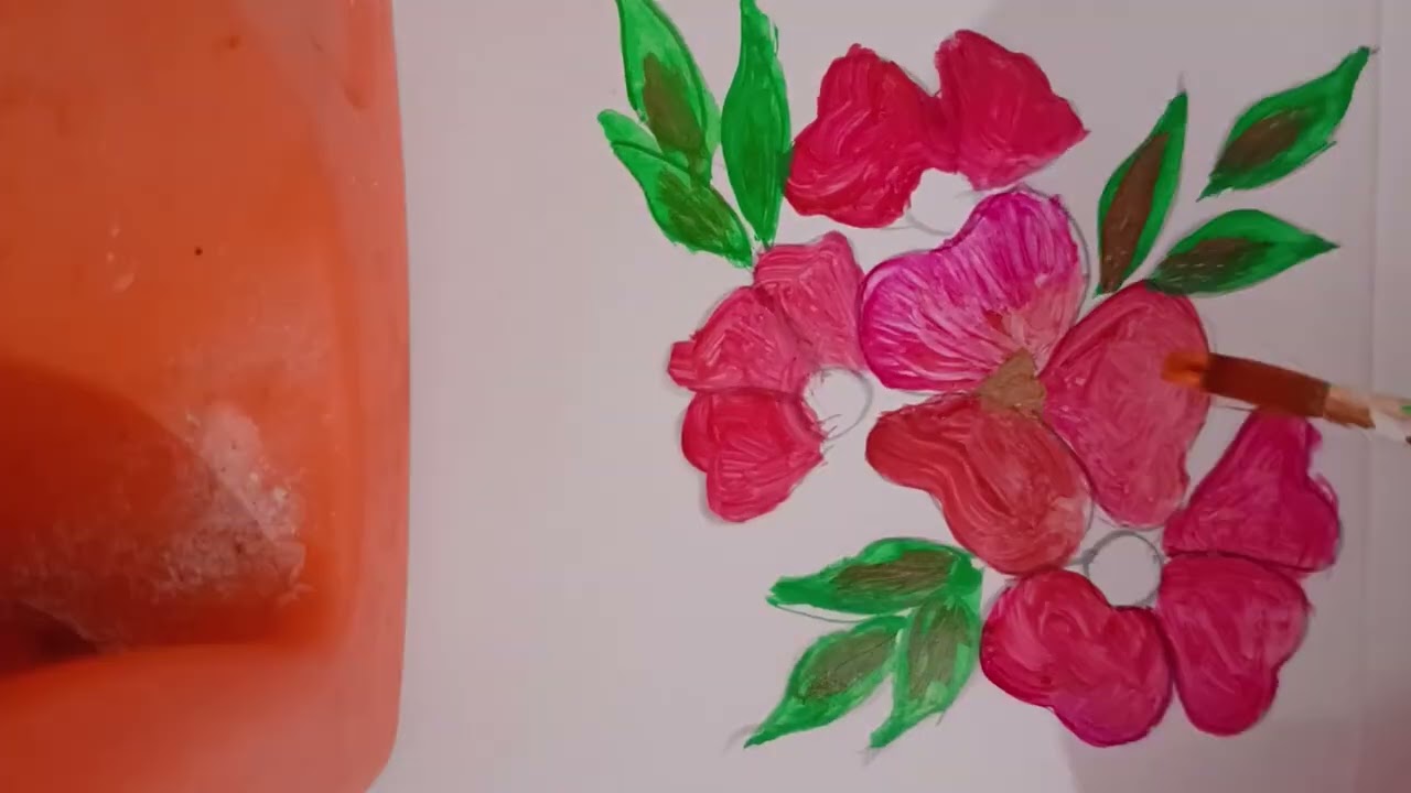 Beautiful colourful flower painting | Easy acrylic flower painting 🖌️🎨👌🤗✨