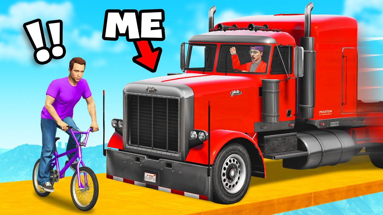 Bikes vs Trucks is CHAOS in GTA 5..