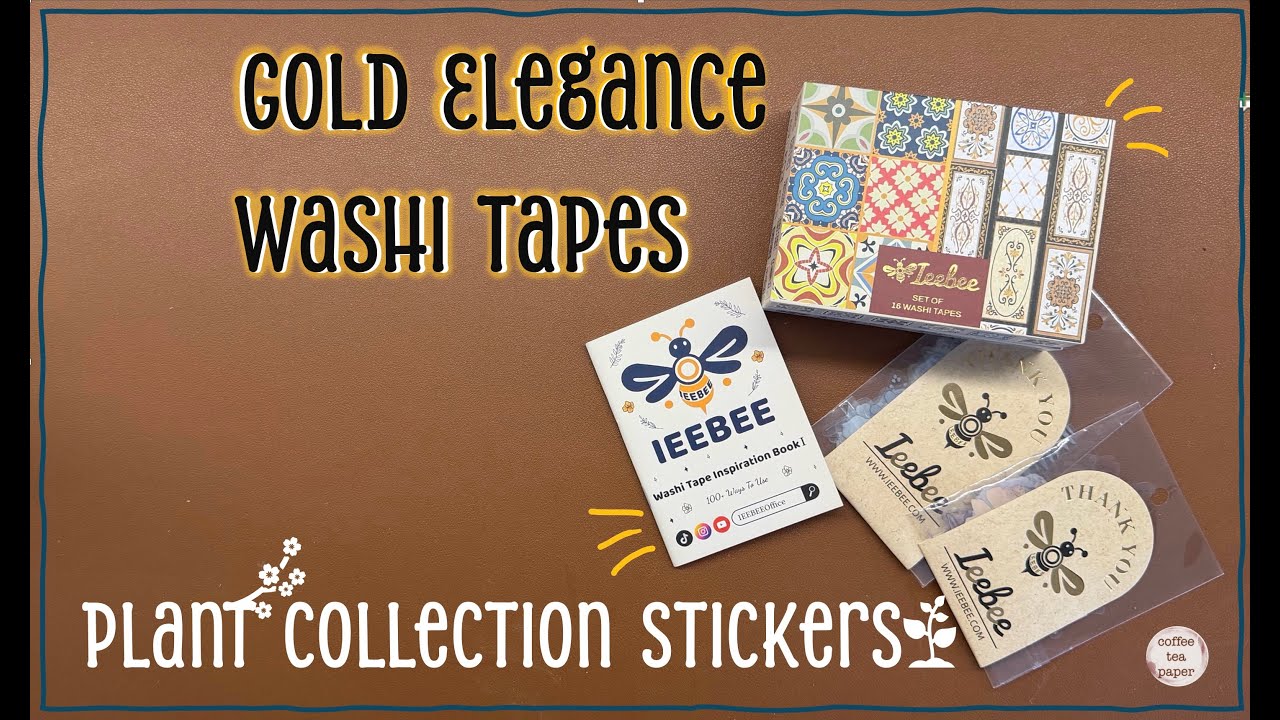 Декоративные ленты и наклейки Washi Tape от IeeBee (включает промокод!) Коллекция Gold Elegance и...
