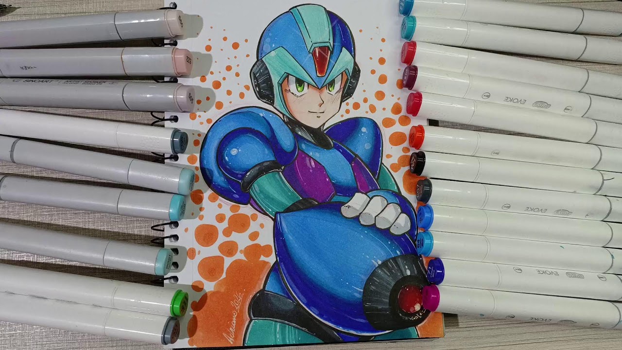 LIVE DE DESENHO: MEGA MAN 🎮 | Do Esboço à Arte Final
