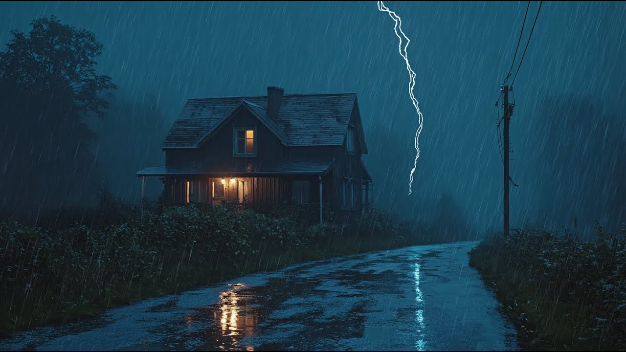 Tormenta Nocturna Intensa con Lluvia Fuerte para Dormir Profundo y Relajarse R&aacute;pido