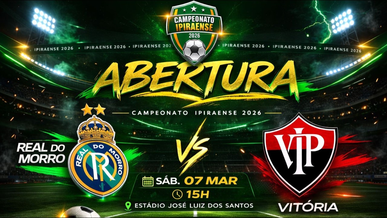 Real do Morro x Vitória - Abertura Campeonato Ipiraense 2026 #futebol #real #vitoria #futebolaovivo