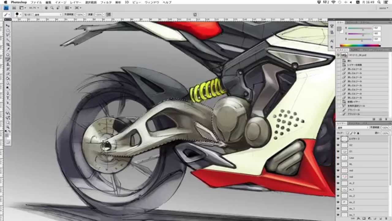 Motorcycle Design Sketch part.3 by arataoono / Borderless