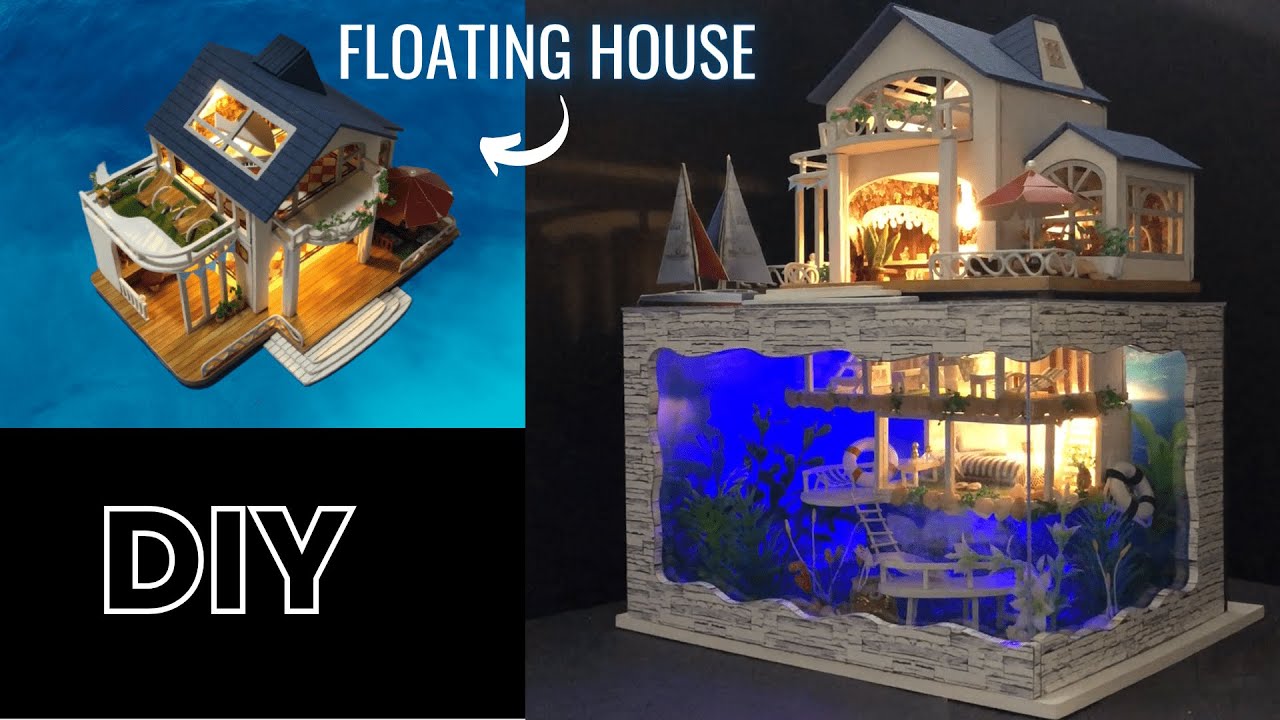 Floating House with a Fantastic Underwater Bedroom in the Ocean | DIY Miniature HOUSE