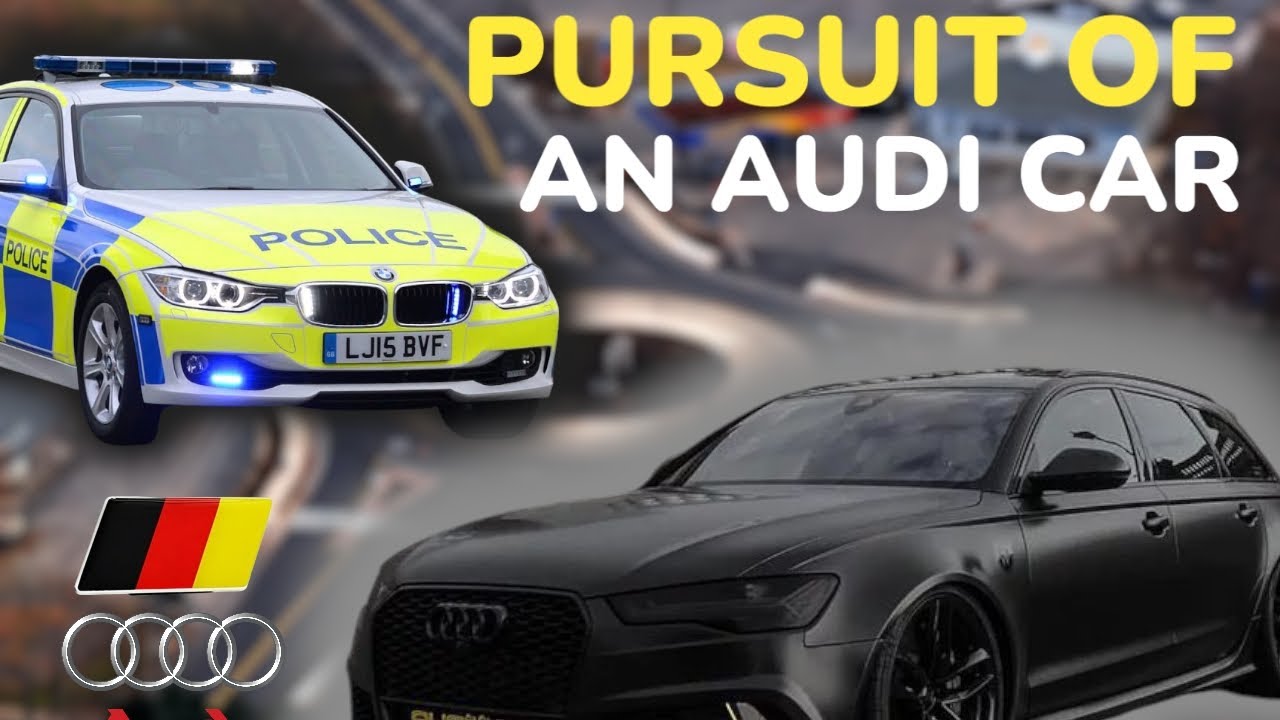 Bank robbery. Pursuit of an Audi RS6 car