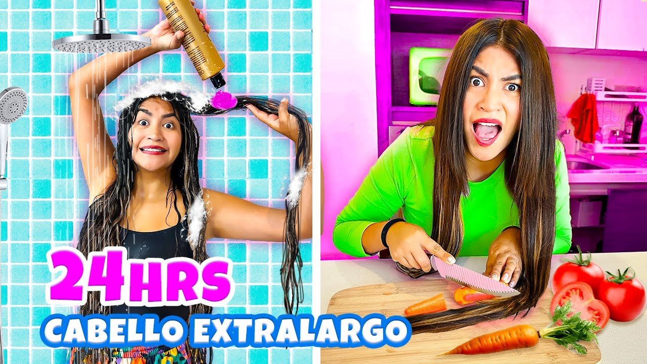 24 HORAS CON CABELLO EXTRA LARGO 😭 ¿Me arrepiento? | CONNY MERLIN