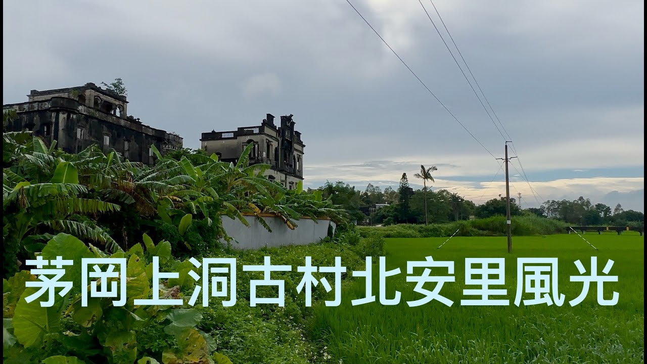 僑鄉開平茅岡上洞村的西江華僑學校（已關閉），遊覽“周氏”聚居的北安、北成、西社古村碉盧。