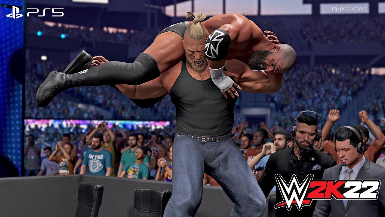 WWE 2K22 - Triple H vs. Brock Lesnar - No Holds Barred Match at WrestleMania | PS5™ [4K60]