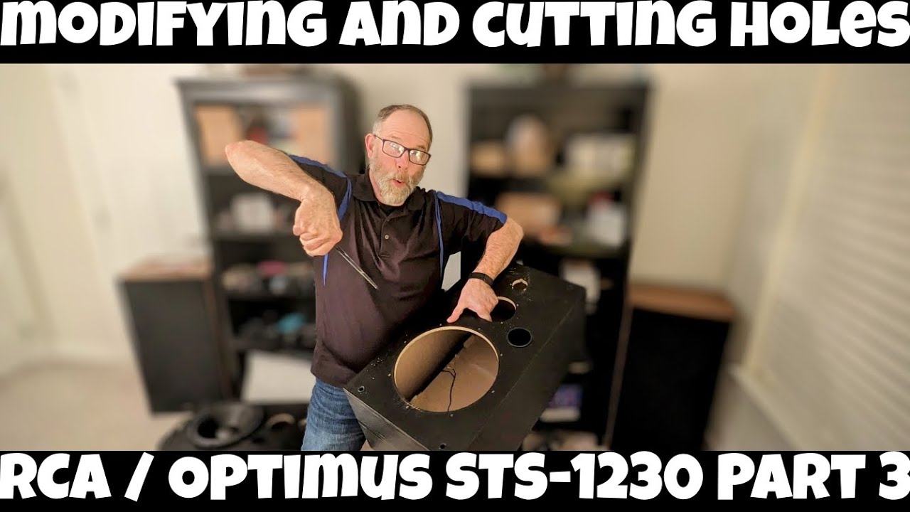Cutting And Modifying Holes To Fit New Speakers Into Vintage Speaker Cabinets RCA STS-1230 Part 3