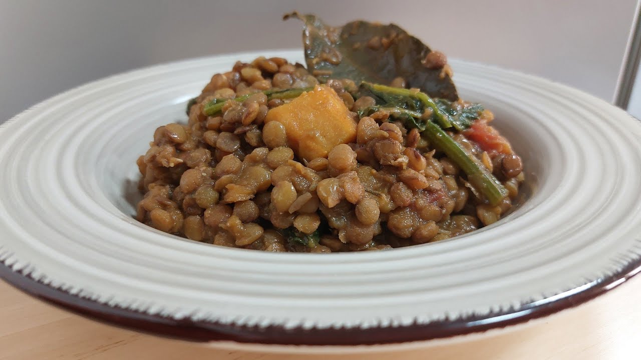 Φακές με σπανάκι(Νηστίσιμο) - Lentils with spinach (Vegan)