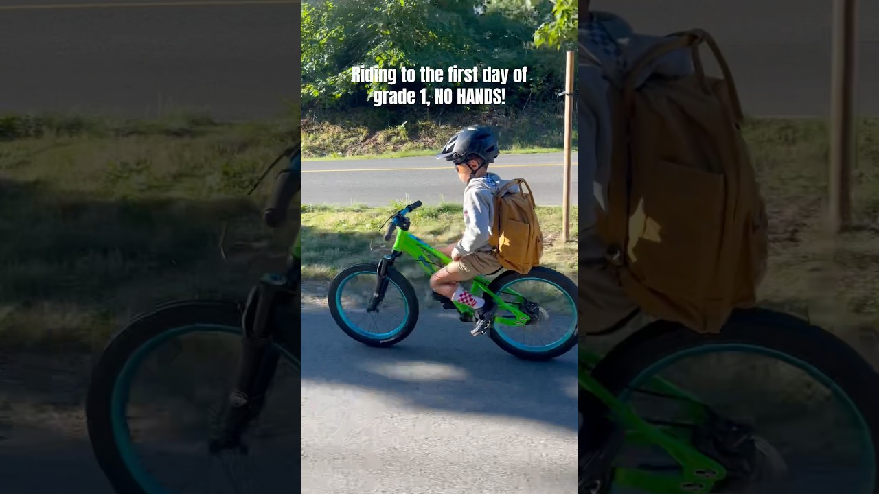 Bike riding to first day of school !