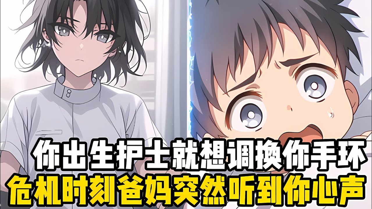你剛齣生就發現護士即將調換自己的手環，正在打情駡俏的爸媽，突然聽到瞭你的心聲喊救命，而且得知瞭一個非常詭異的計劃#漫画 #小说 #二次元