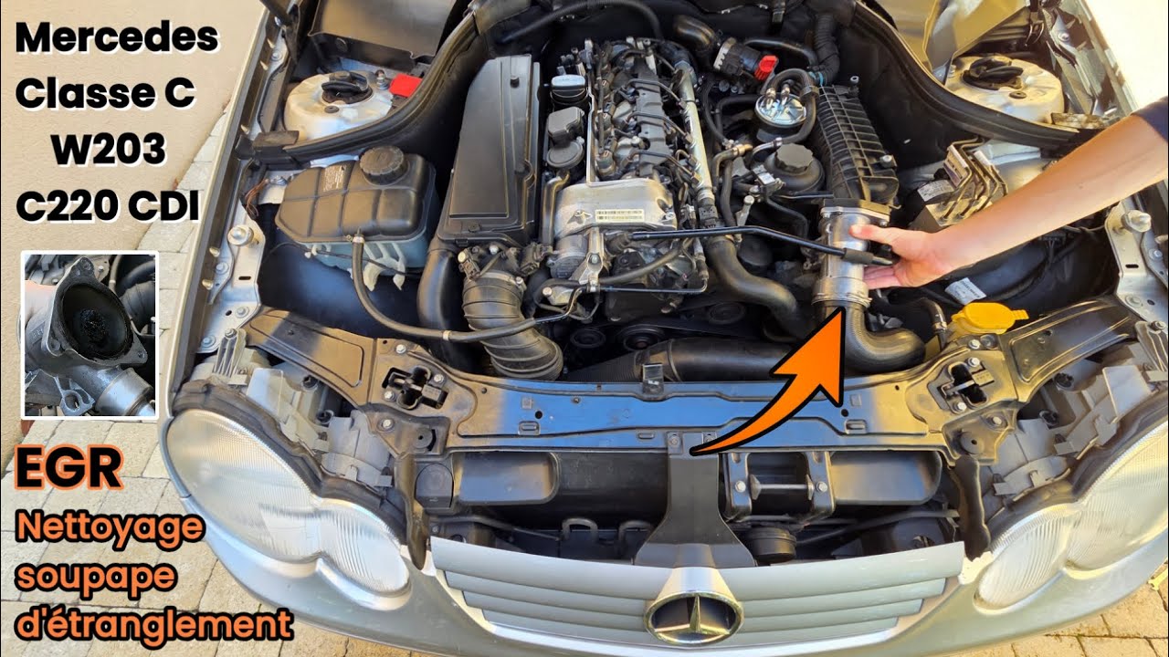 ОЧИСТКА СИСТЕМЫ EGR НА MERCEDES C-CLASS 220 CDI 2.2L