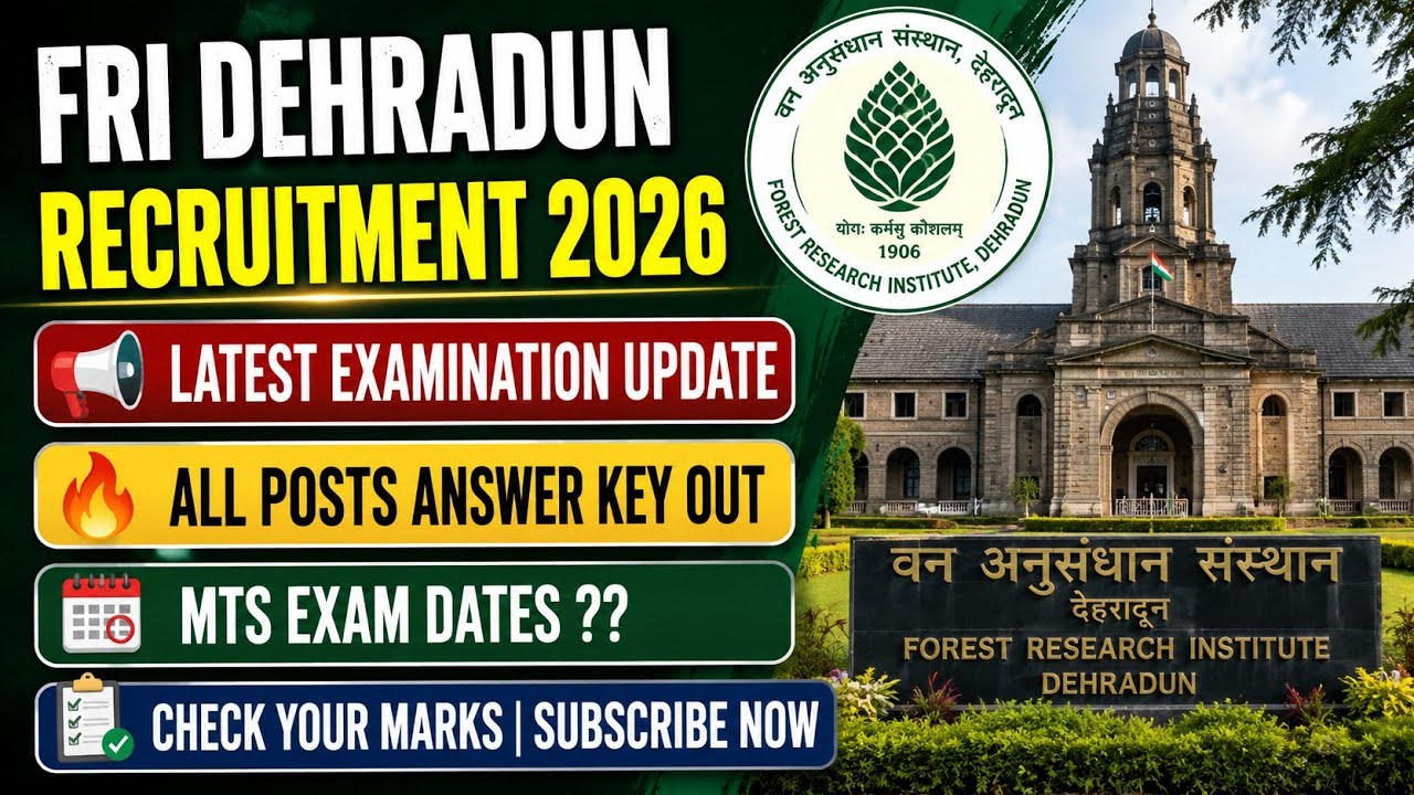 🎯FRI Dehradun Recruitment 2024 Answer Key Out 📢 MTS Exam Dates! Check Your Marks