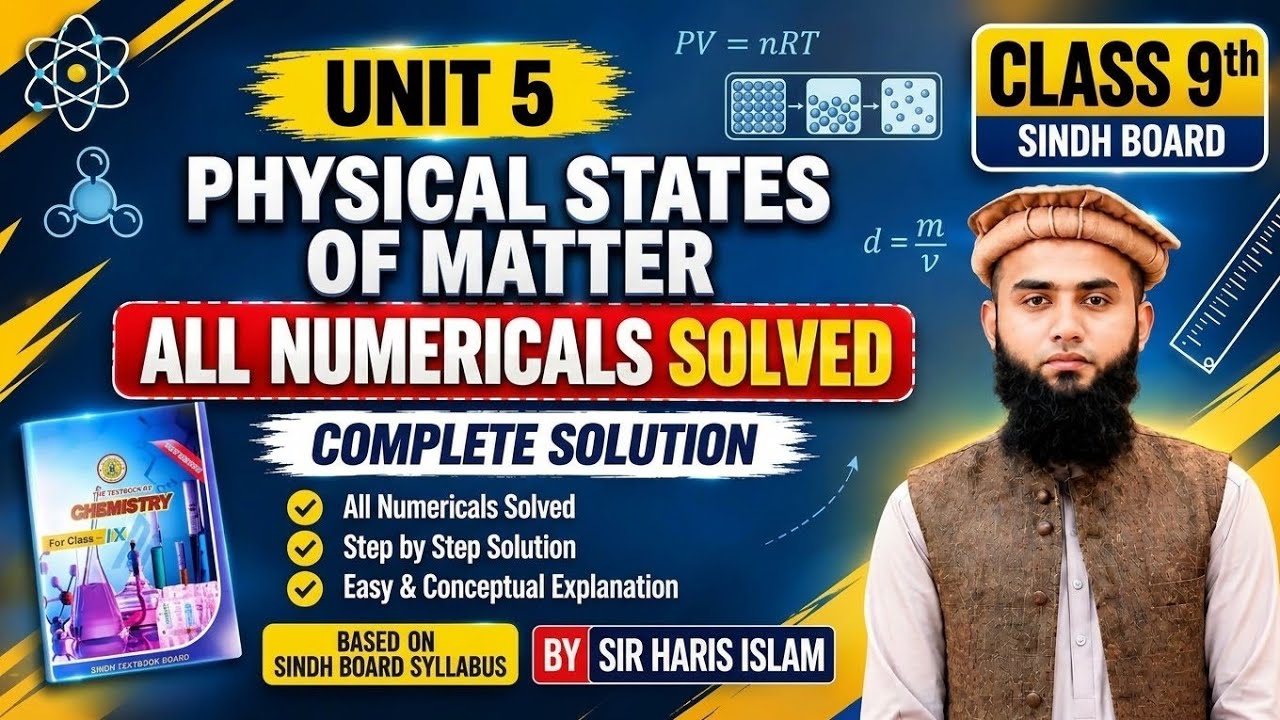 Chapter 5 Physical States Of Matter Complete Numericals Class 9 Chemistry Sindh Board