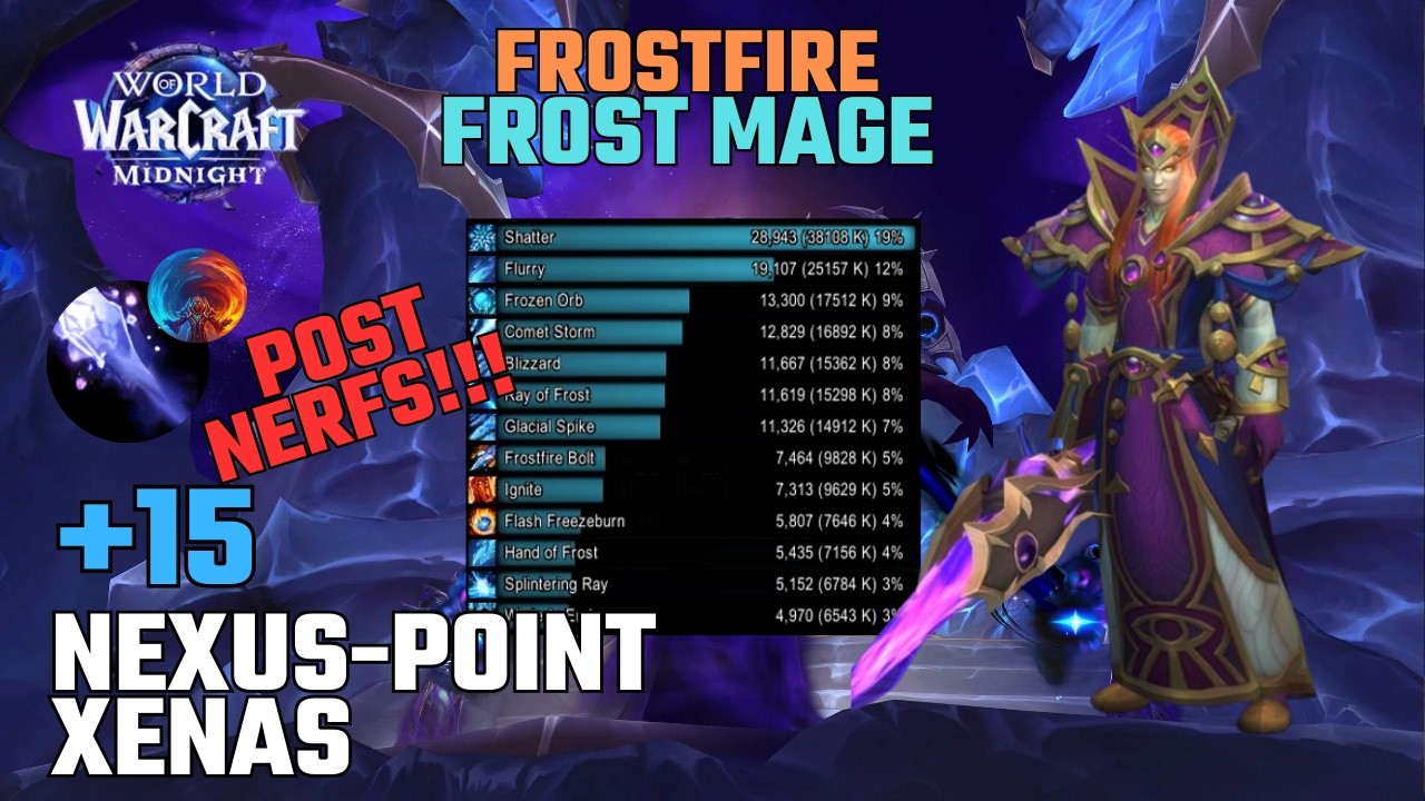 Nexus-Point Xenas +15 | Frostfire Frost Mage | Midnight Beta - Season 1 M+ | Post Nerfs