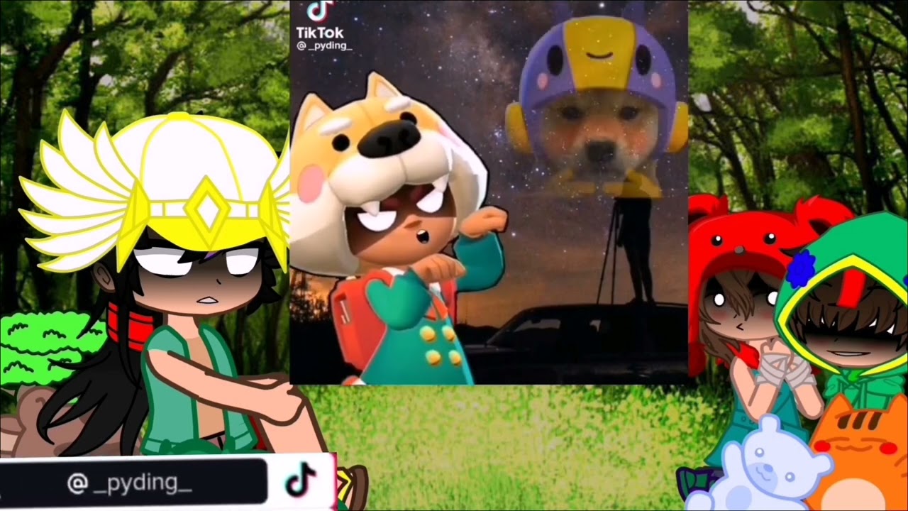 Реакция бравлеров на тт {Brawl stars}Нита, Леон и Бо. (2/?)