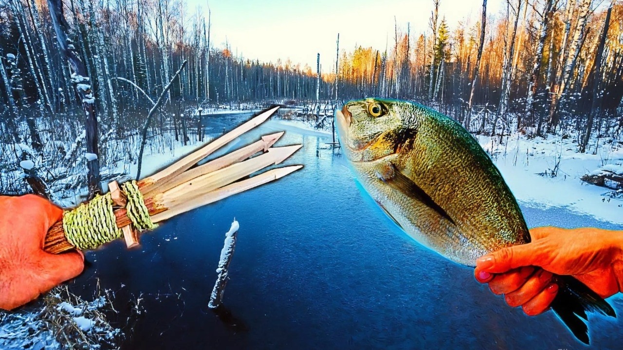 Solo Survival in the Swamps. Winter bushcraft and cooking.