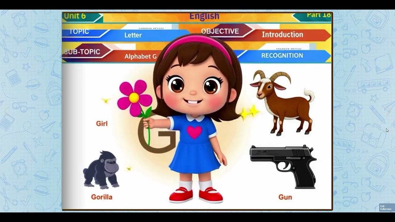 Alphabet A to Z animated book