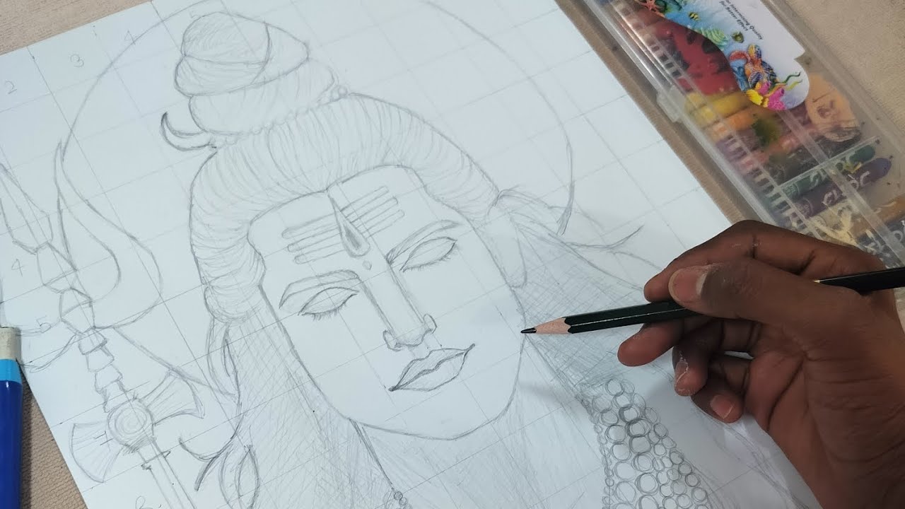 Shiv Ji Drawing Full Video, Outline Tutorial 😍, How To Draw Shiv Ji Drawing?