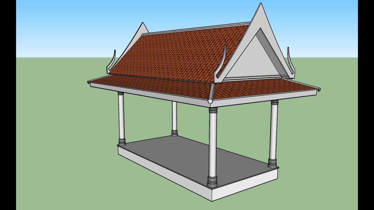 SketchUp ศาลาทรงไทย (Thailand pavilion) โดย ครูสุธีรัชต์ บุรีรัมย์พิทยาคม