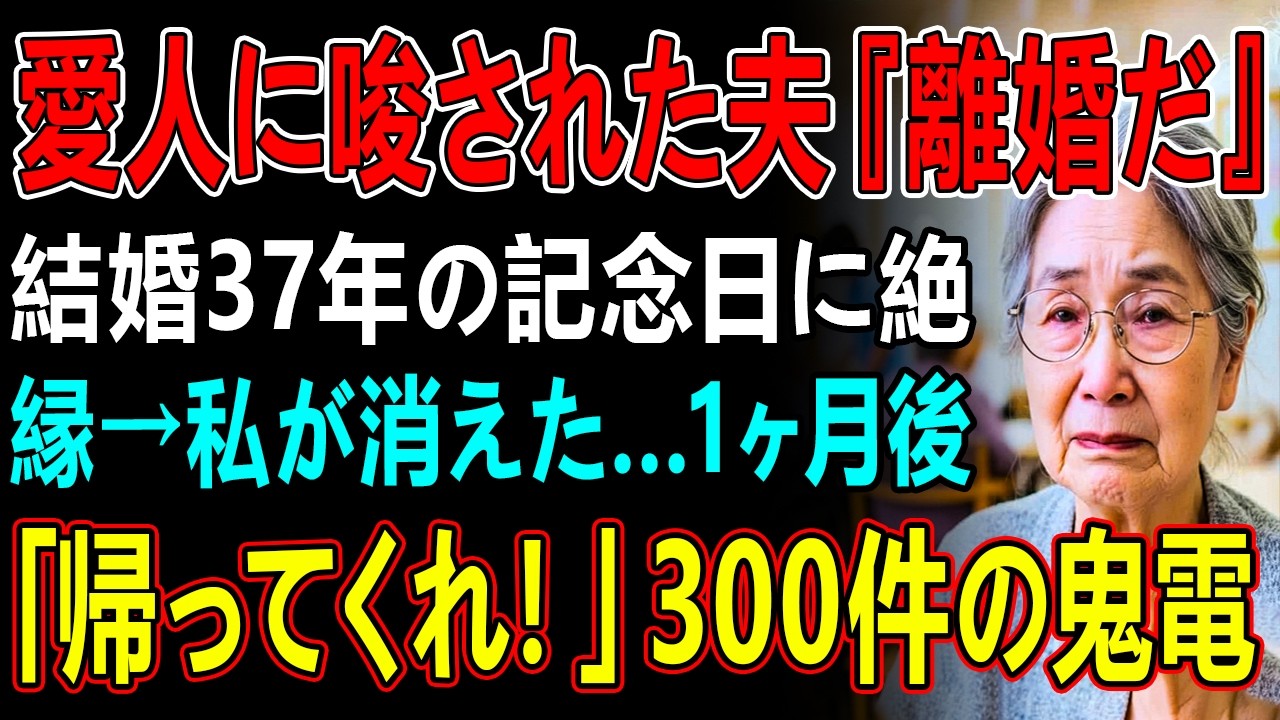 爱人に唆された夫「離婚だ」結婚37年の記念日に絶縁→私が消えた...1ヶ月後「帰ってくれ！」300件の鬼電