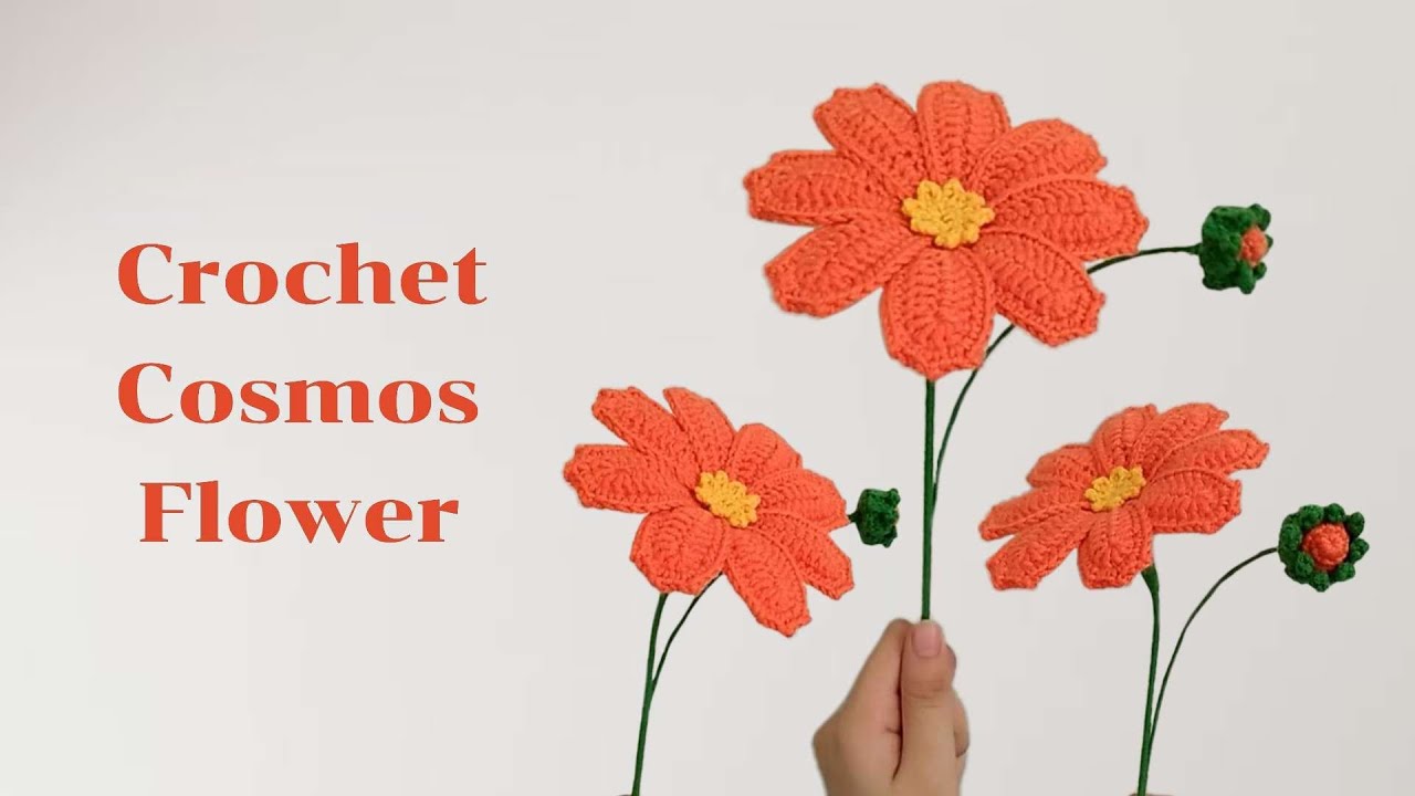 How to crochet Cosmos Flower Tutorial | Step-by-step | crochet Galsang flower