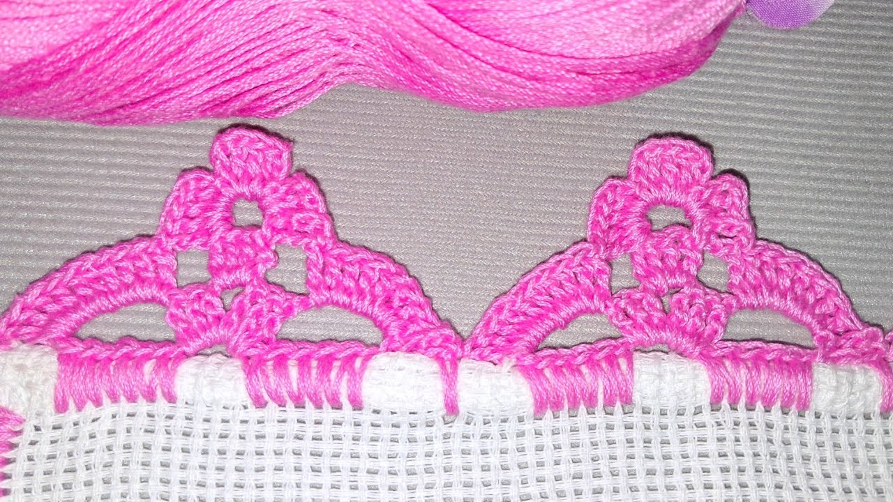 Orilla para servilleta sencilla Y Fácil #crochet #puntilla 