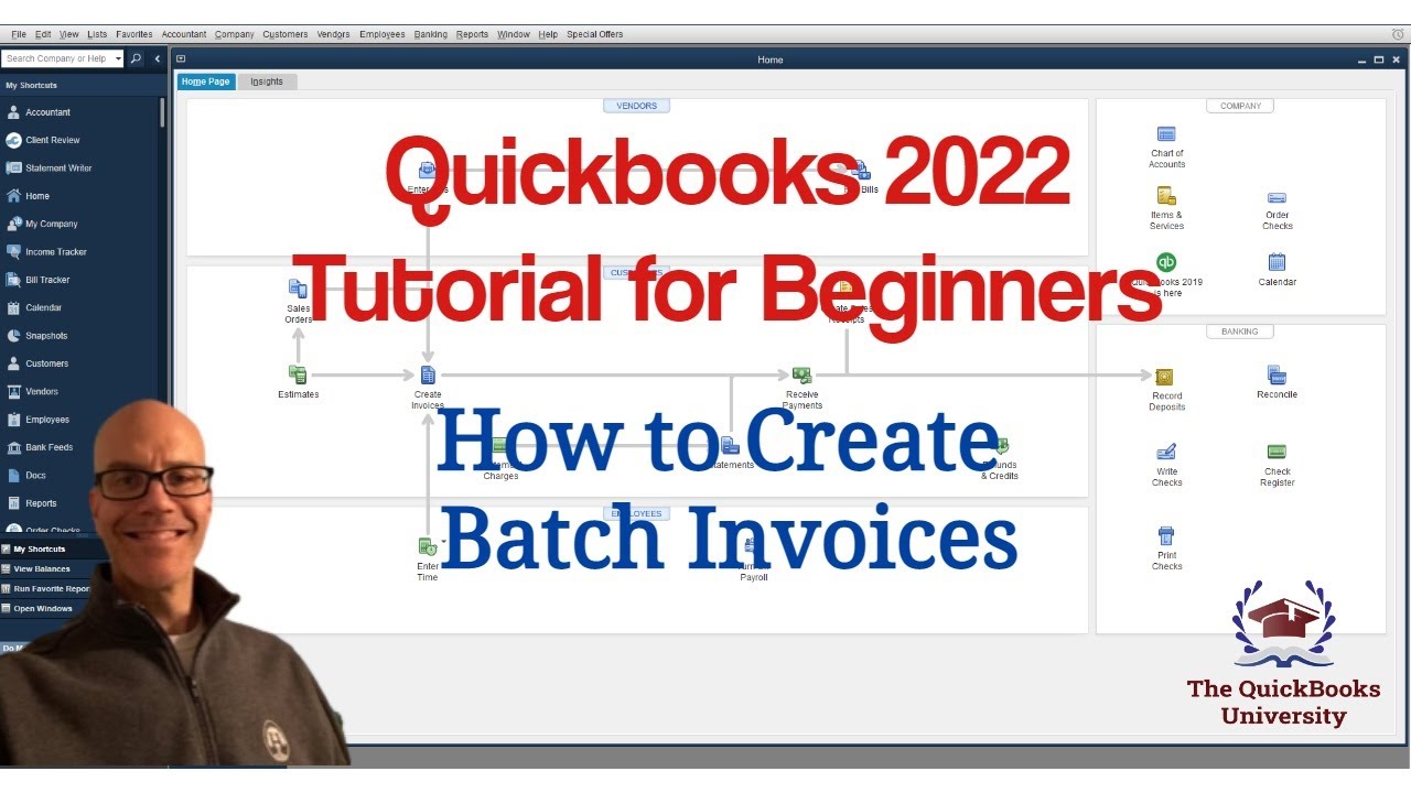 Учебное пособие Quickbooks 2022 для начинающих — как создавать пакетные счета-фактуры