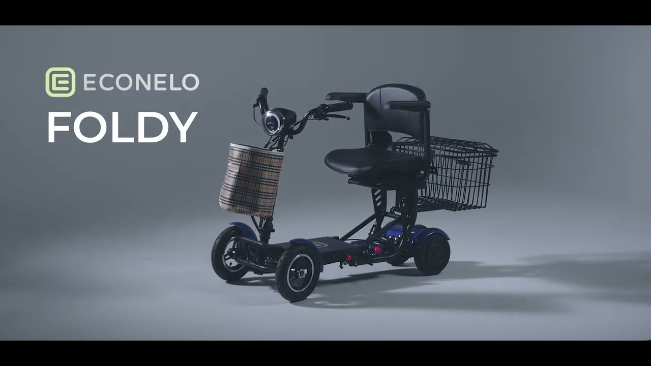 ECONELO Foldy faltbarer Senioren-Elektrovierradroller, Elektro Seniorenmobil, 6 km/h , klappbar!