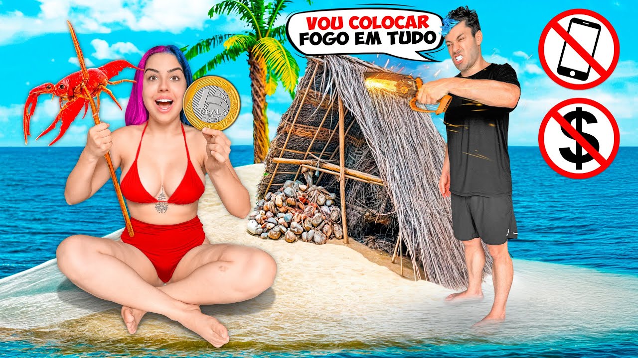 SOBREVIVENDO 24 HORAS  com 1 REAL na PRAIA!