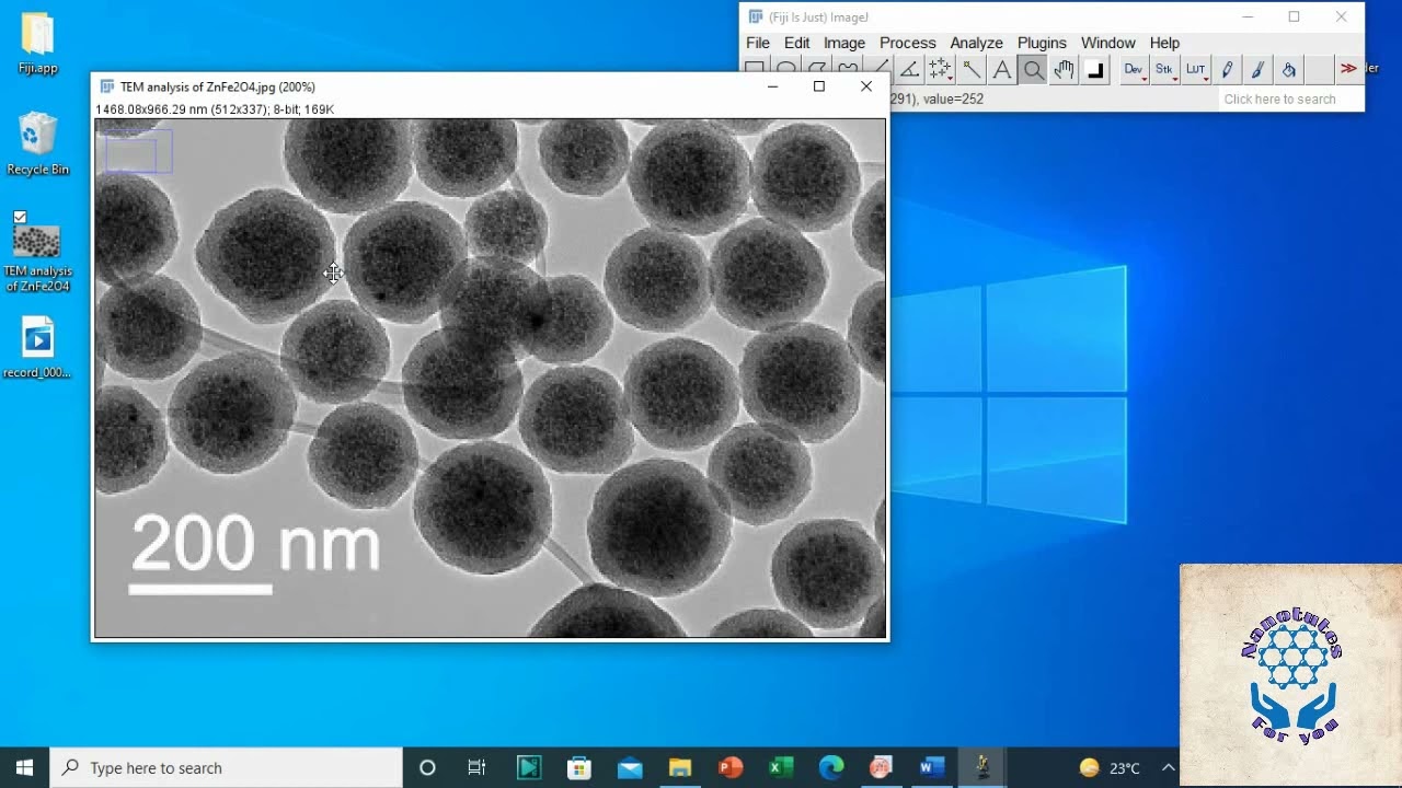 Particle Size Analysis from TEM Micrograph