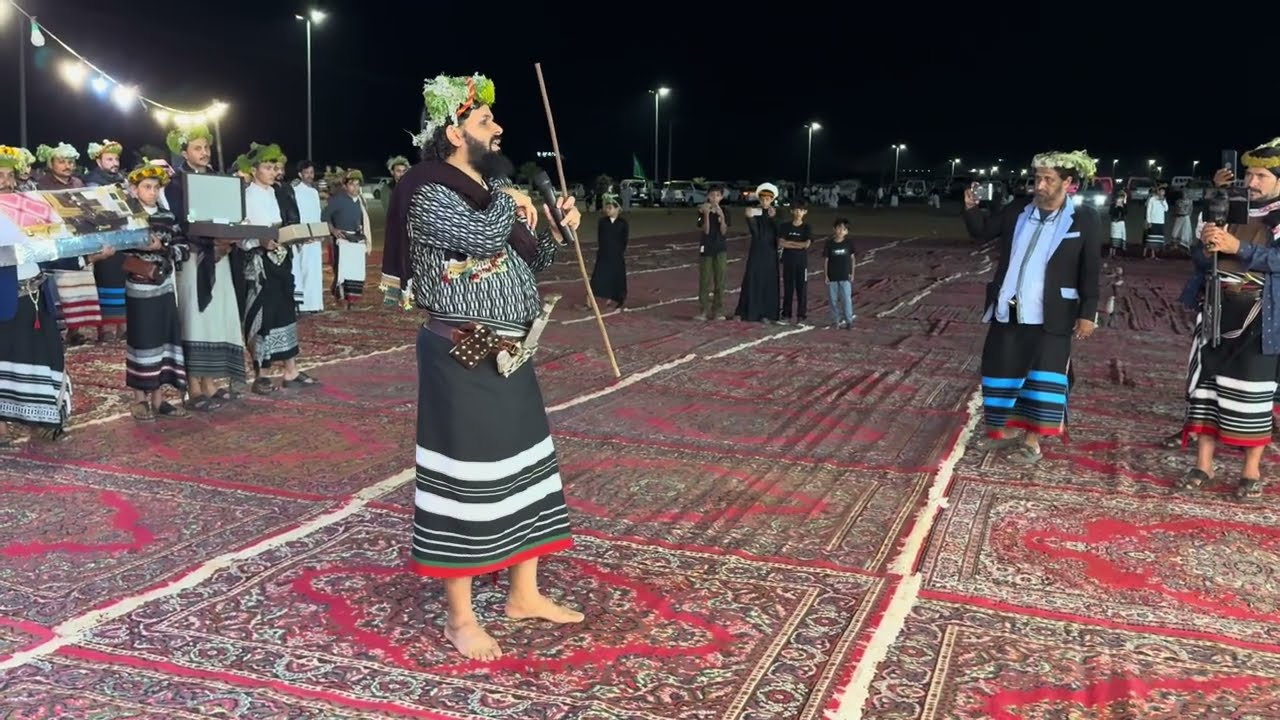 مبدا صف بلغازي عند بني أحمد في حفل زواج الشيخ مفرح بن محمد الأحمدي في استراحة الملكة بهروب