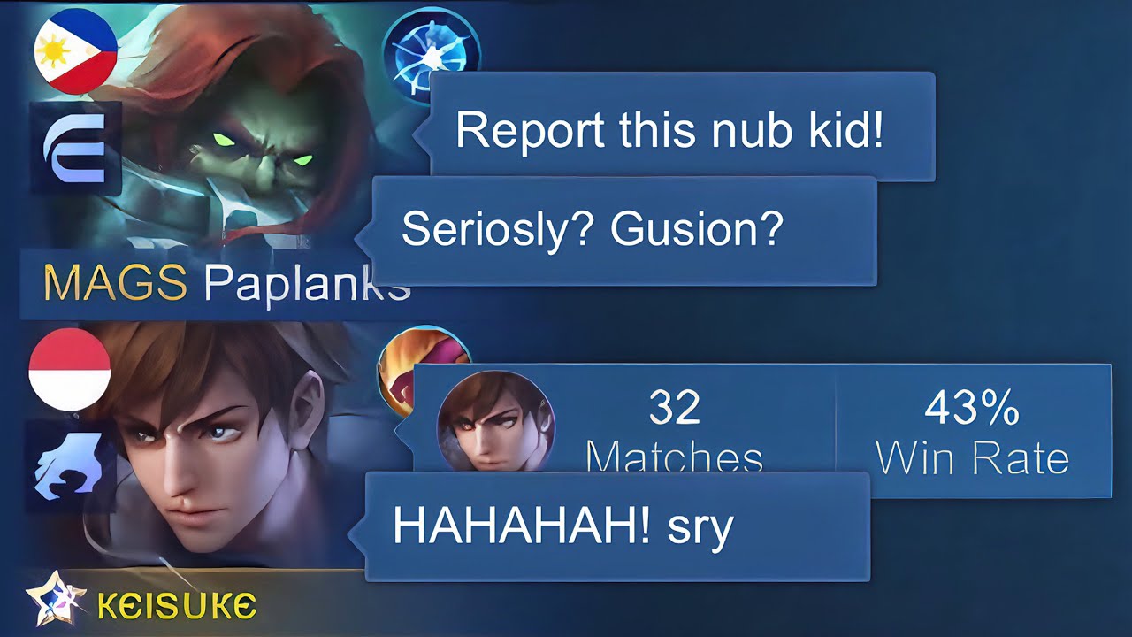 I PRETEND NUB GUSION AND MET THIS TRASHTALKER KID IN RANK!! (he cry😂)
