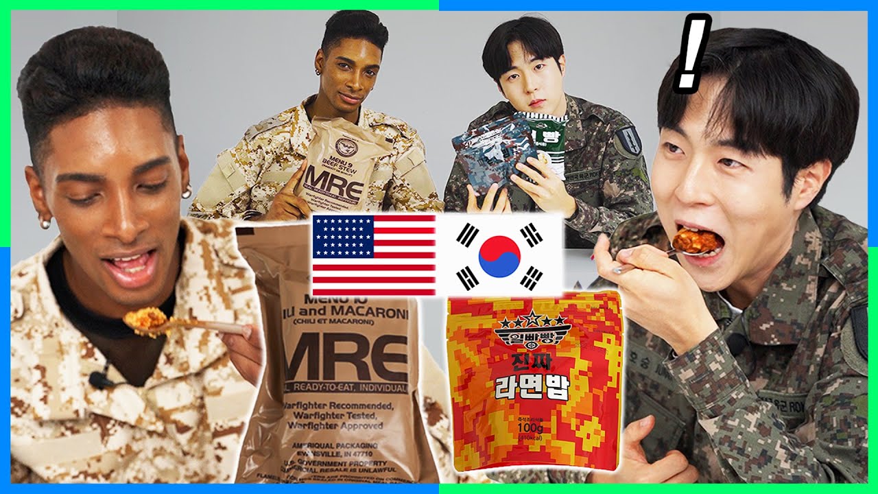 American vs Korean Soldier Swap MRE meal For The First Time!
