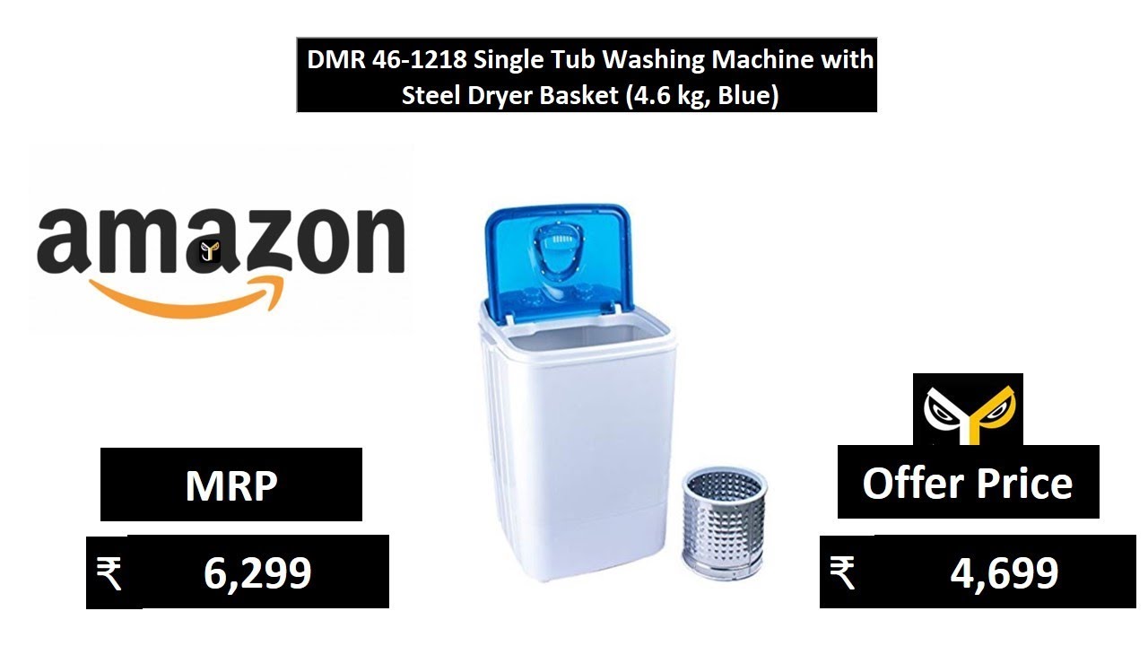 DMR 46-1218 Single Tub Washing Machine with Steel Dryer Basket (4.6 kg, Blue)
