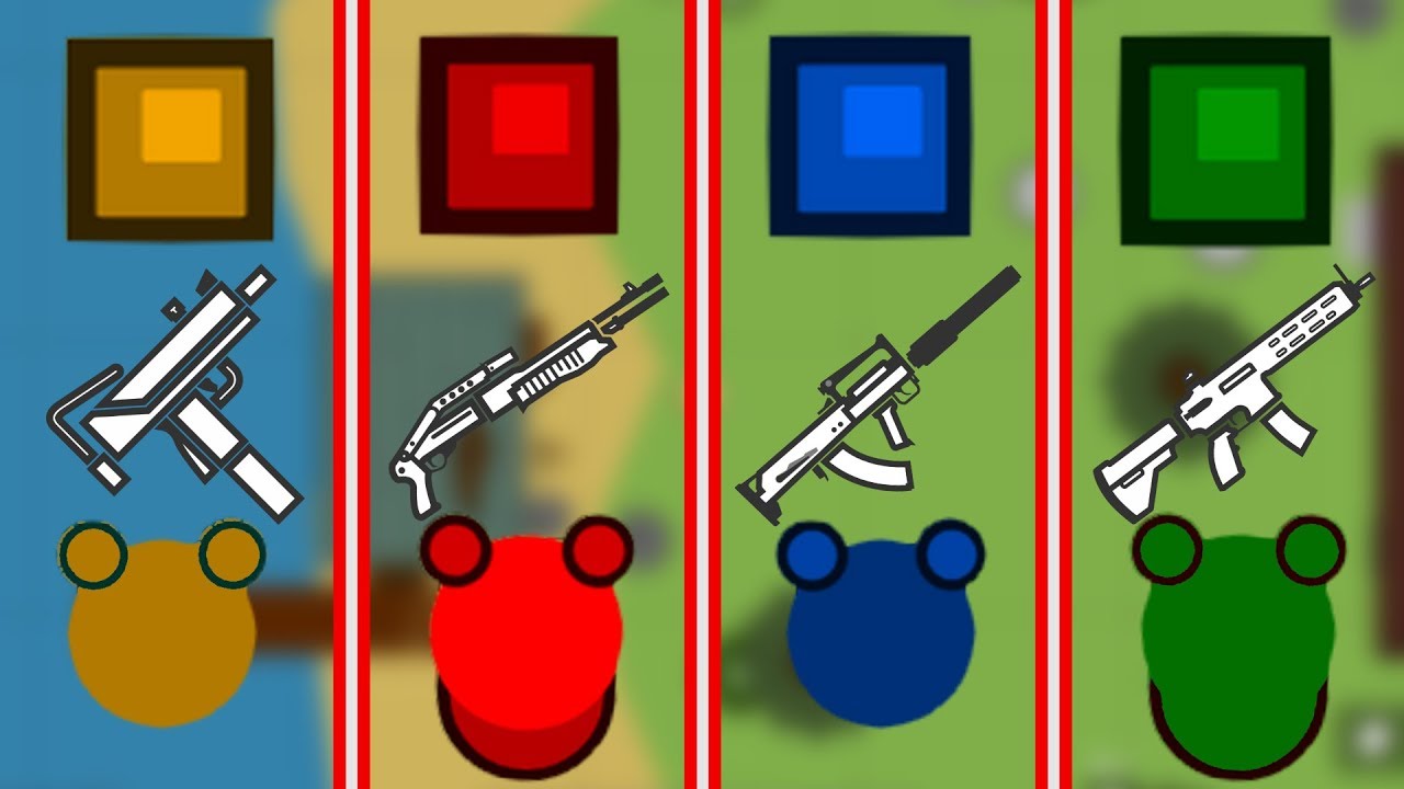 YELLOW vs RED vs BLUE vs GREEN | SURVIV.IO