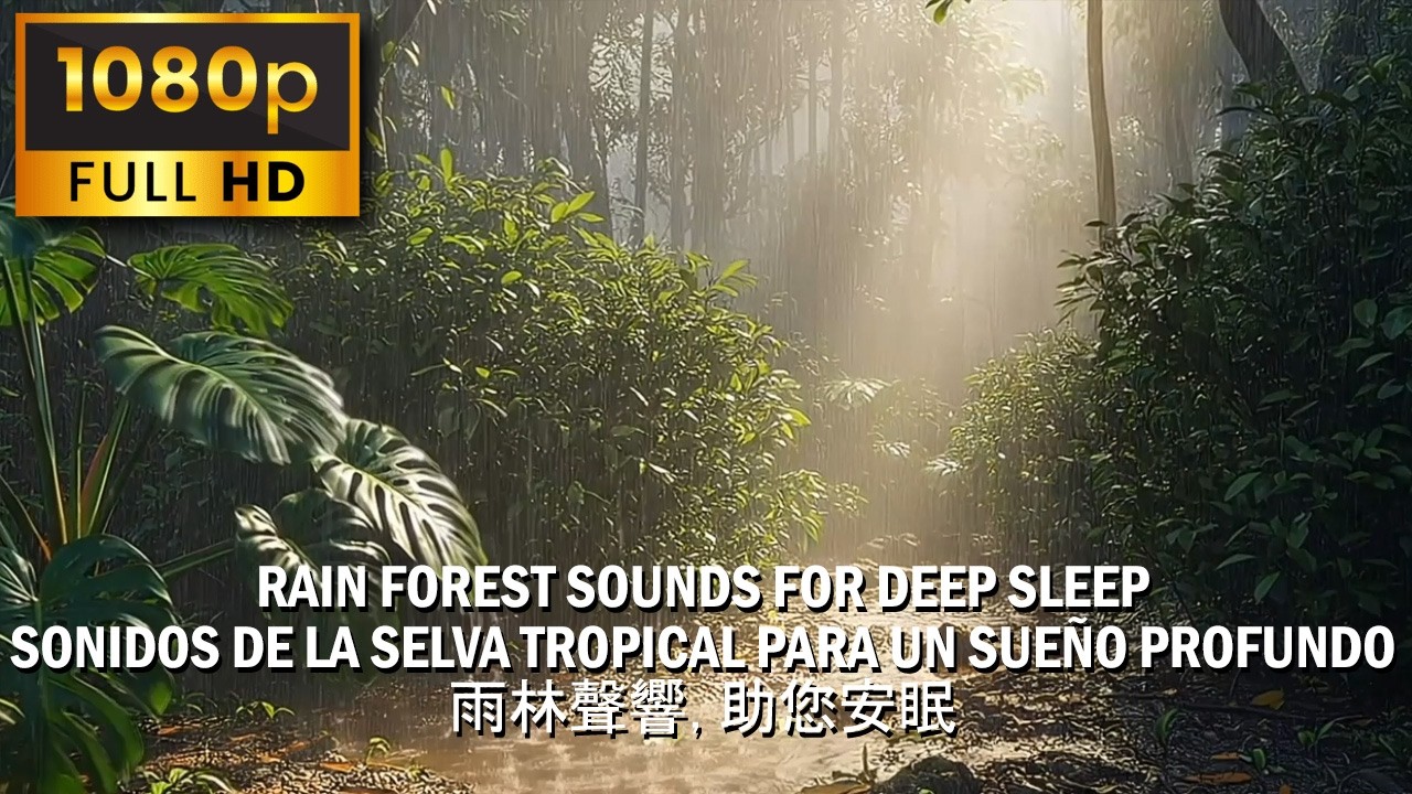 🌦️​ Tropical forest heavy rain (3h sounds for deep sleeping)