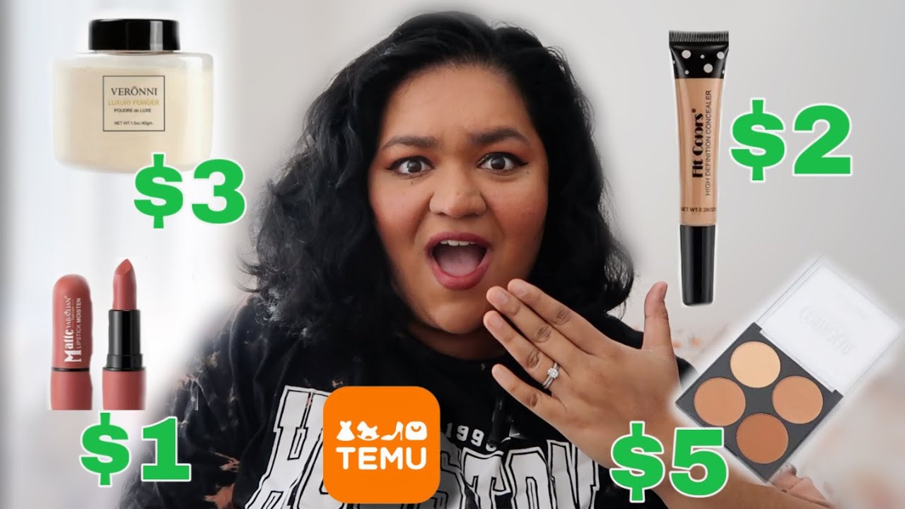 TRYING FULL FACE OF MAKEUP FROM TEMU + REVIEW | TEMU MAKEUP BEAUTY HAUL 2023 | CHEAP MAKEUP UNDER $6
