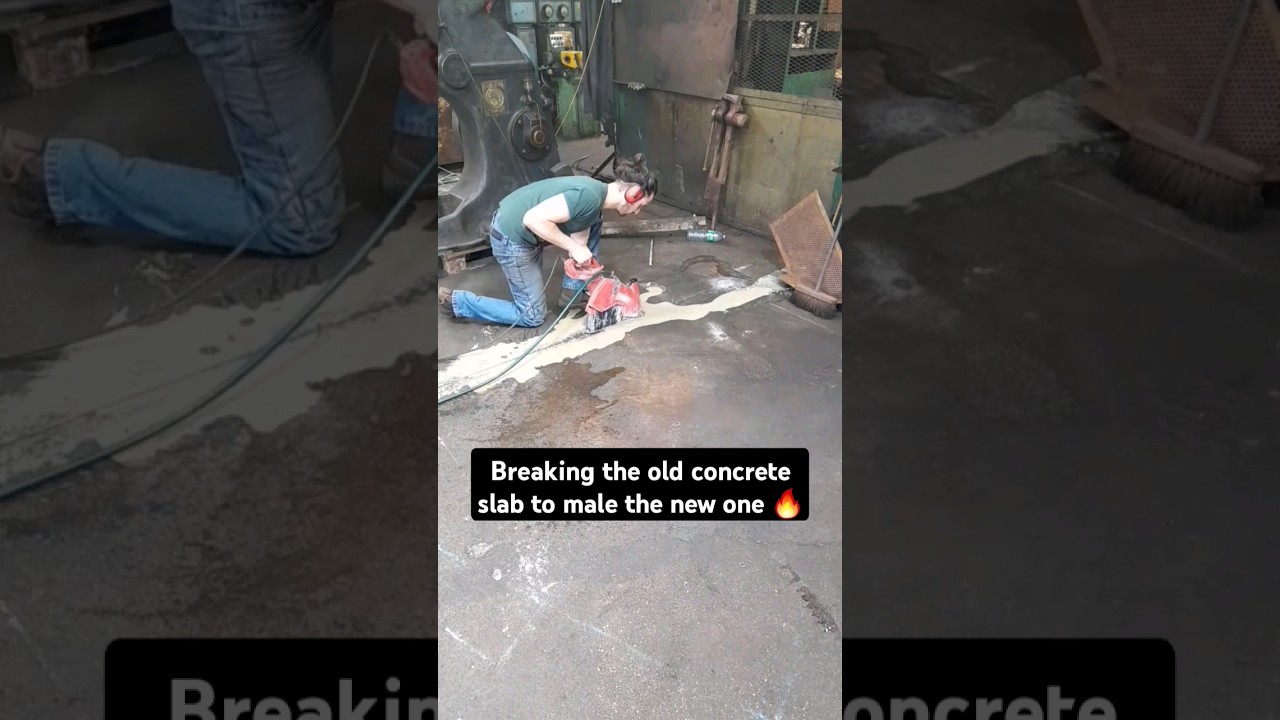 Preparing the new concrete slab for the power hammer 🔥🔥 