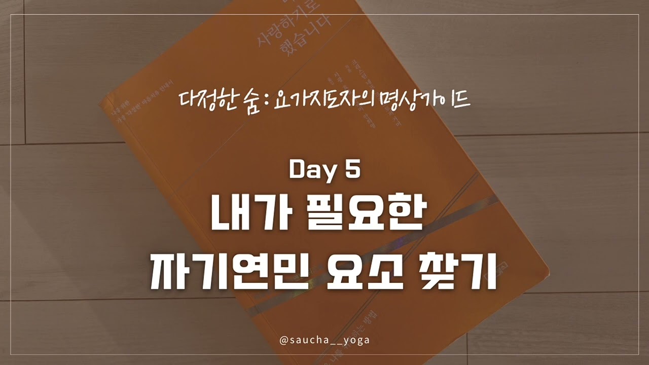 [Day 5] 지금 나는 무엇이 필요한가요? 자기연민의 음과 양 알아차리기 | 자기연민 명상