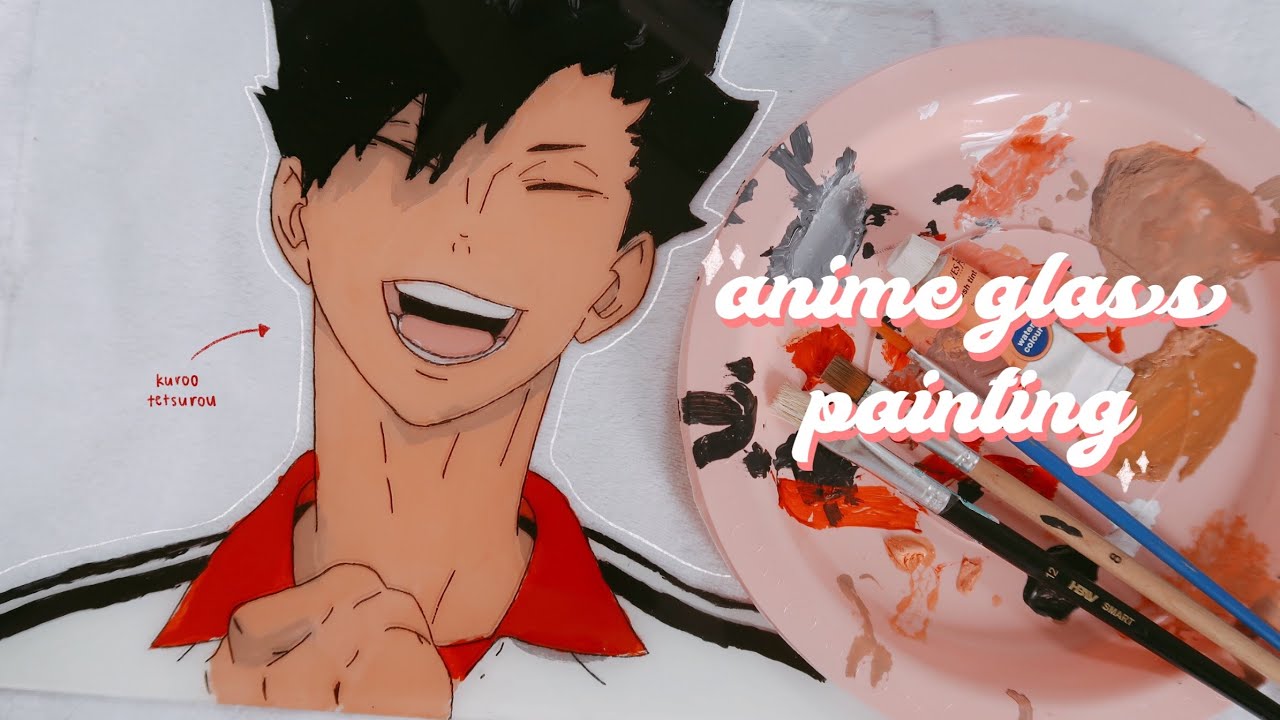 [ 🌹🎨 paint with me ] kuroo tetsurou glass painting