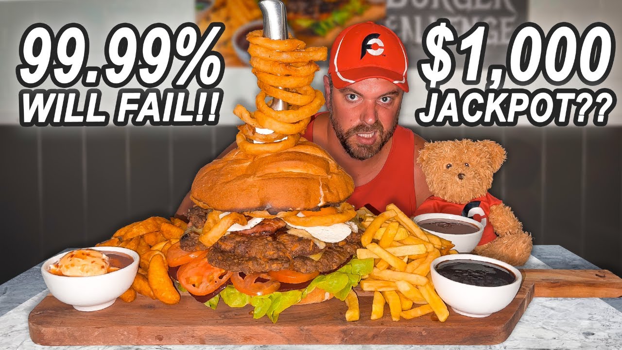 99.99% Of People Will Fail Khartoum Hotel&rsquo;s Massive Burger Challenge in Kitchener, Australia!!