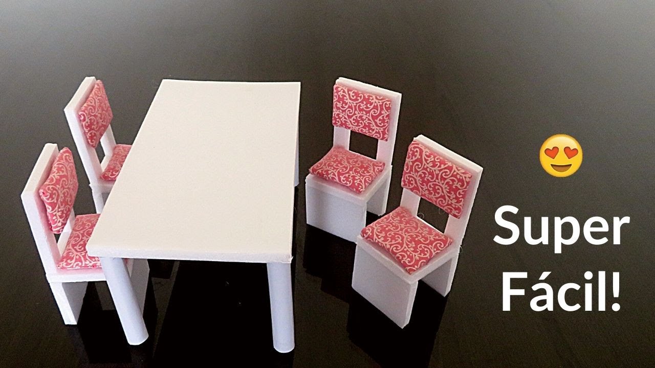 Como fazer mesa e cadeiras para casinha de boneca | Pricity