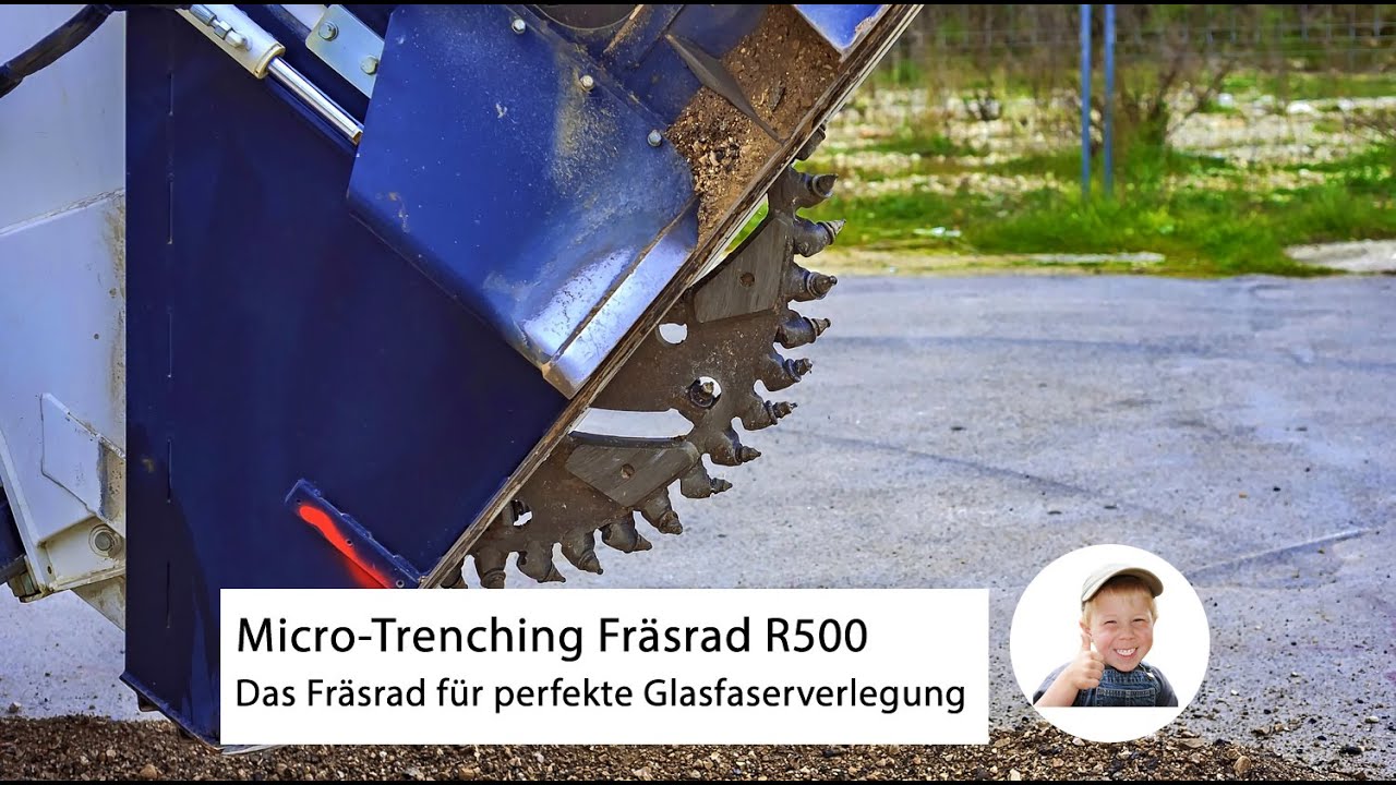 Grabenfr&auml;sen zur Glasfaserverlegung - Fr&auml;sen statt graben auch in Asphalt und sehr harten B&ouml;den