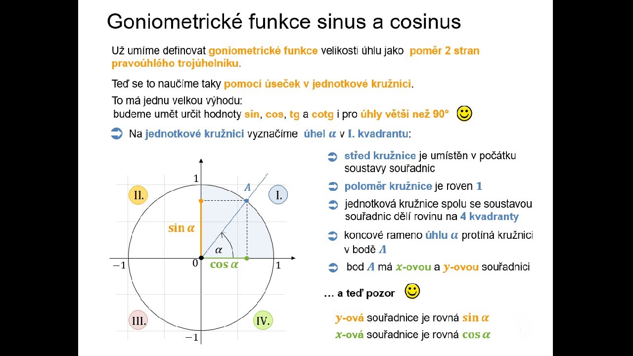 3.4.4 Goniometrické funkce sinus a cosinus