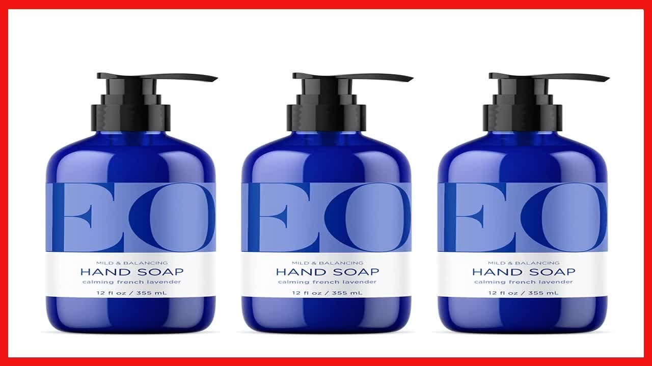 EO Liquid Hand Soap, 12 Ounce (Pack of 3), French Lavender, Organic Plant-Based Gentle Cleanser